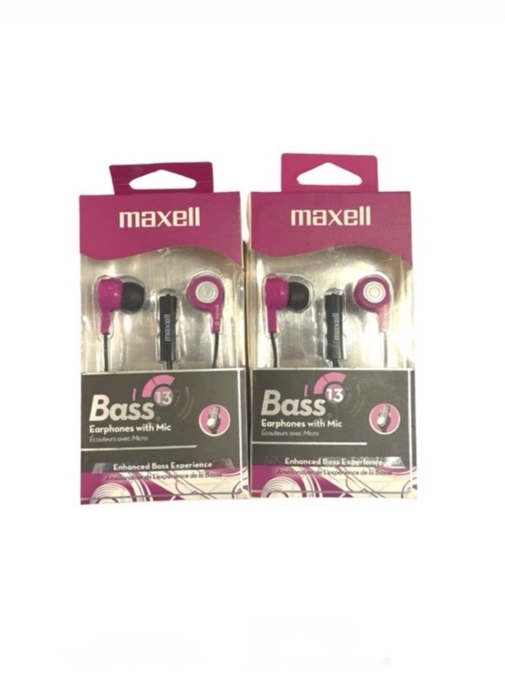 2 Maxell Bass Earphones with Mic